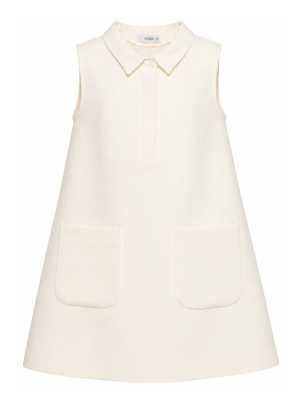Abito per bambina Fendi Kids bianco con colletto a punte JFB903 B1L0 F0QM0 FENDI KIDS