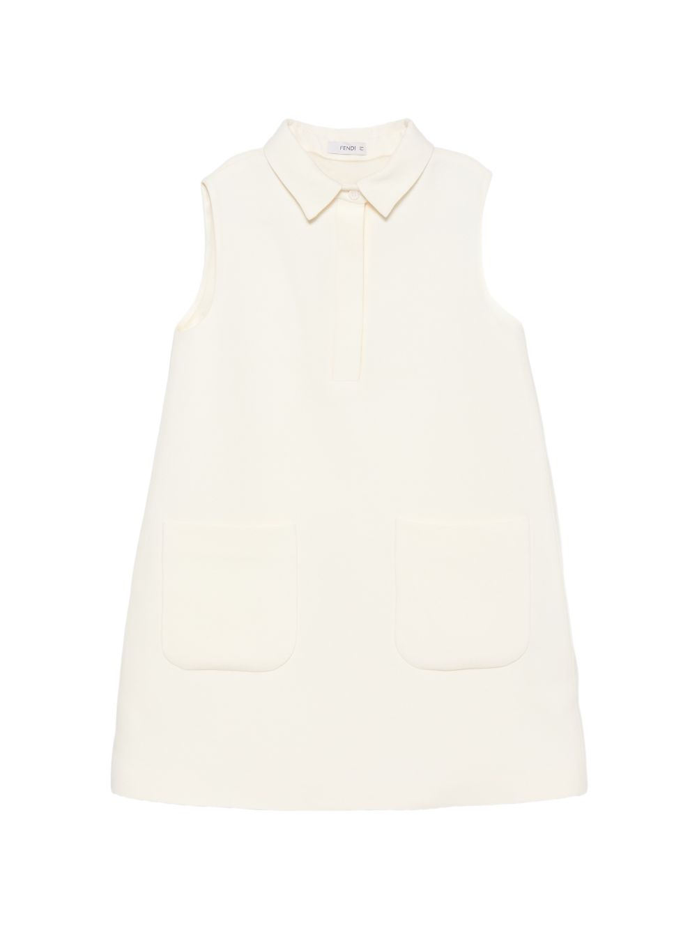 Abito per bambina Fendi Kids bianco con colletto a punte JFB903 B1L0 F0QM0 FENDI KIDS
