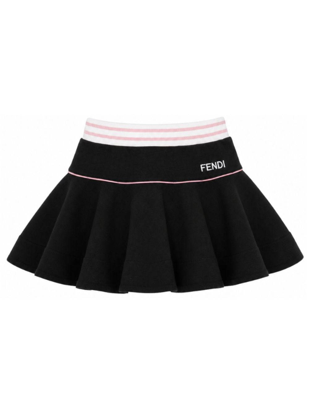 Gonna per bambina Fendi Kids nera con logo ricamato sul davanti JFE208 5V0 F0RWK FENDI KIDS