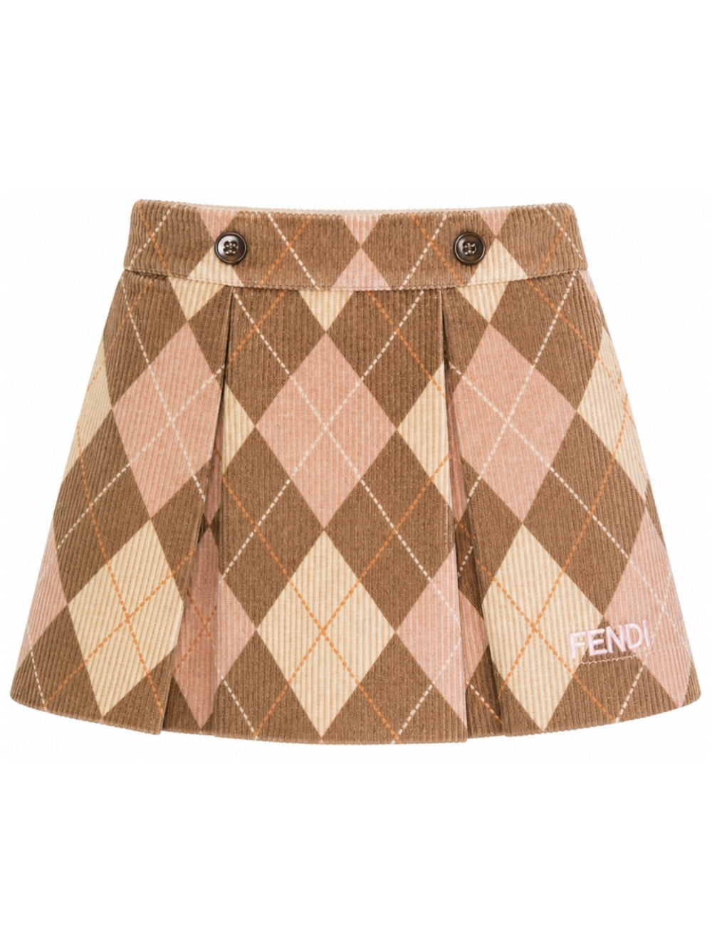 Gonna per bambina Fendi Kids marrone con motivo a rombi JFE215 AY8U F1PNJ FENDI KIDS