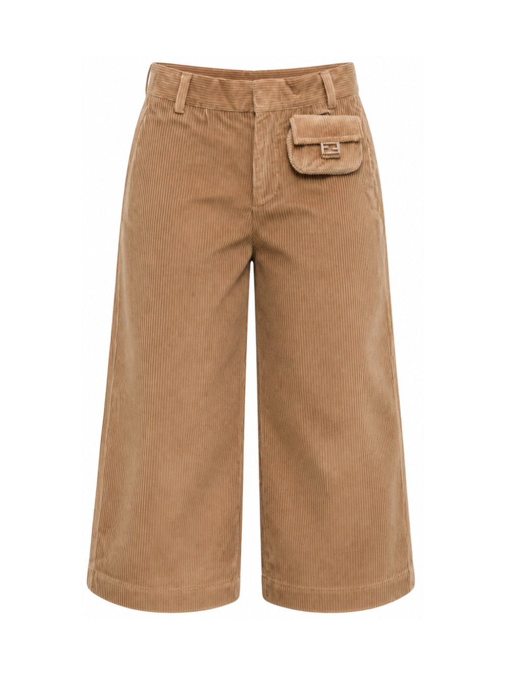 Pantaloni per bambina Fendi Kids marrone con borsetta applicata JFF409 AY8T F0QU5 FENDI KIDS