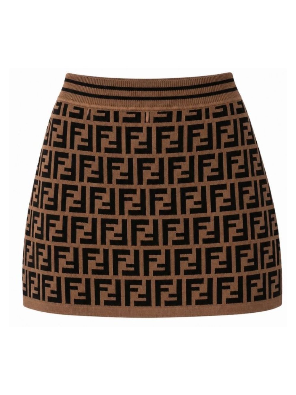 Gonna per bambina Fendi Kids marrone con dettaglio logo FF all-over JFG070 AEYD F15B6 FENDI KIDS