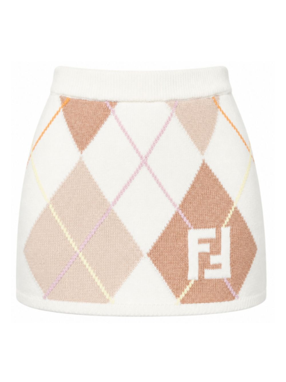 Gonna per bambina Fendi Kids beige con motivo argyle JFG267 AJ8X F1P2N FENDI KIDS