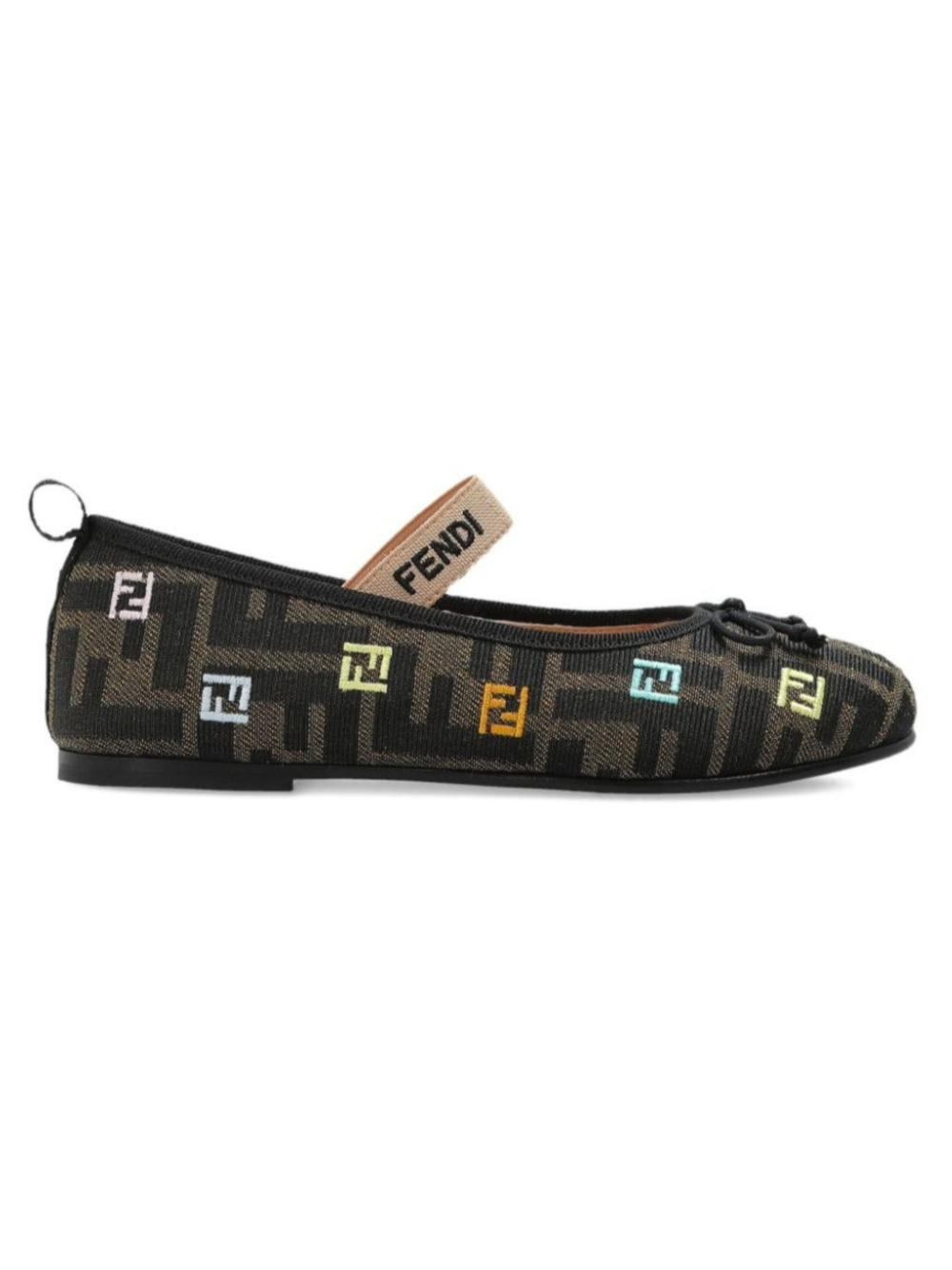 Ballerine per bambina Fendi Kids marrone con motivo FF JFR566 AWK2 F1HFI FENDI KIDS