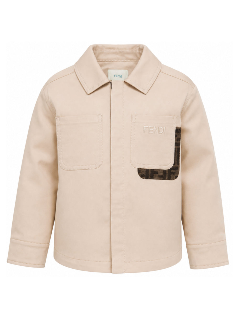 Camicia per bambino Fendi Kids beige con motivo FF JMA355 AS5Y F1P2N FENDI KIDS