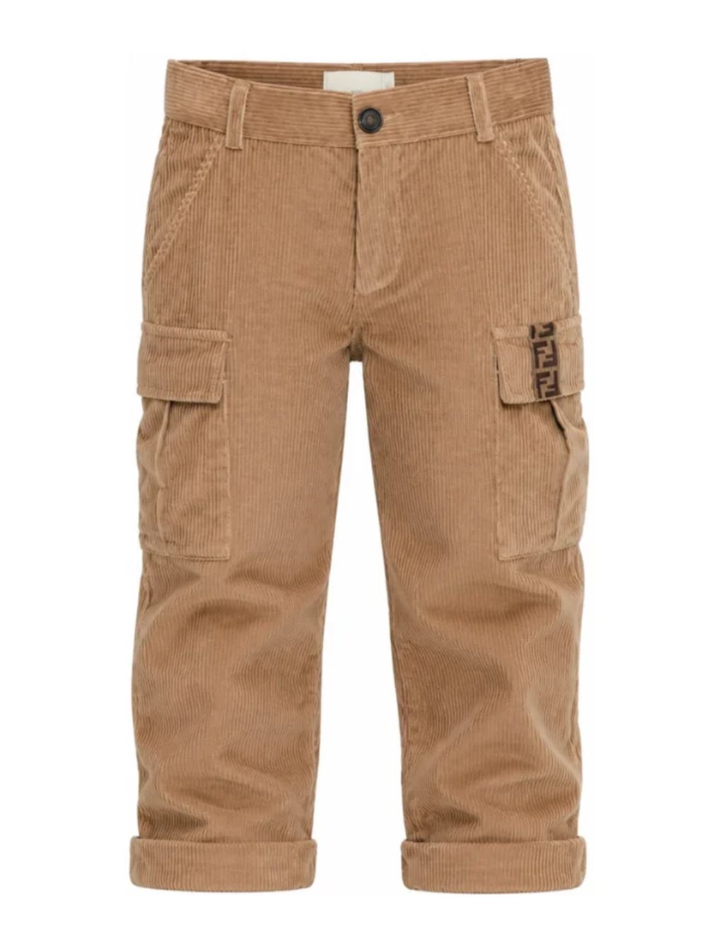 Pantaloni per bambino Fendi Kids marrone con tessuto a coste JMF601 AY8T F0QU5 FENDI KIDS
