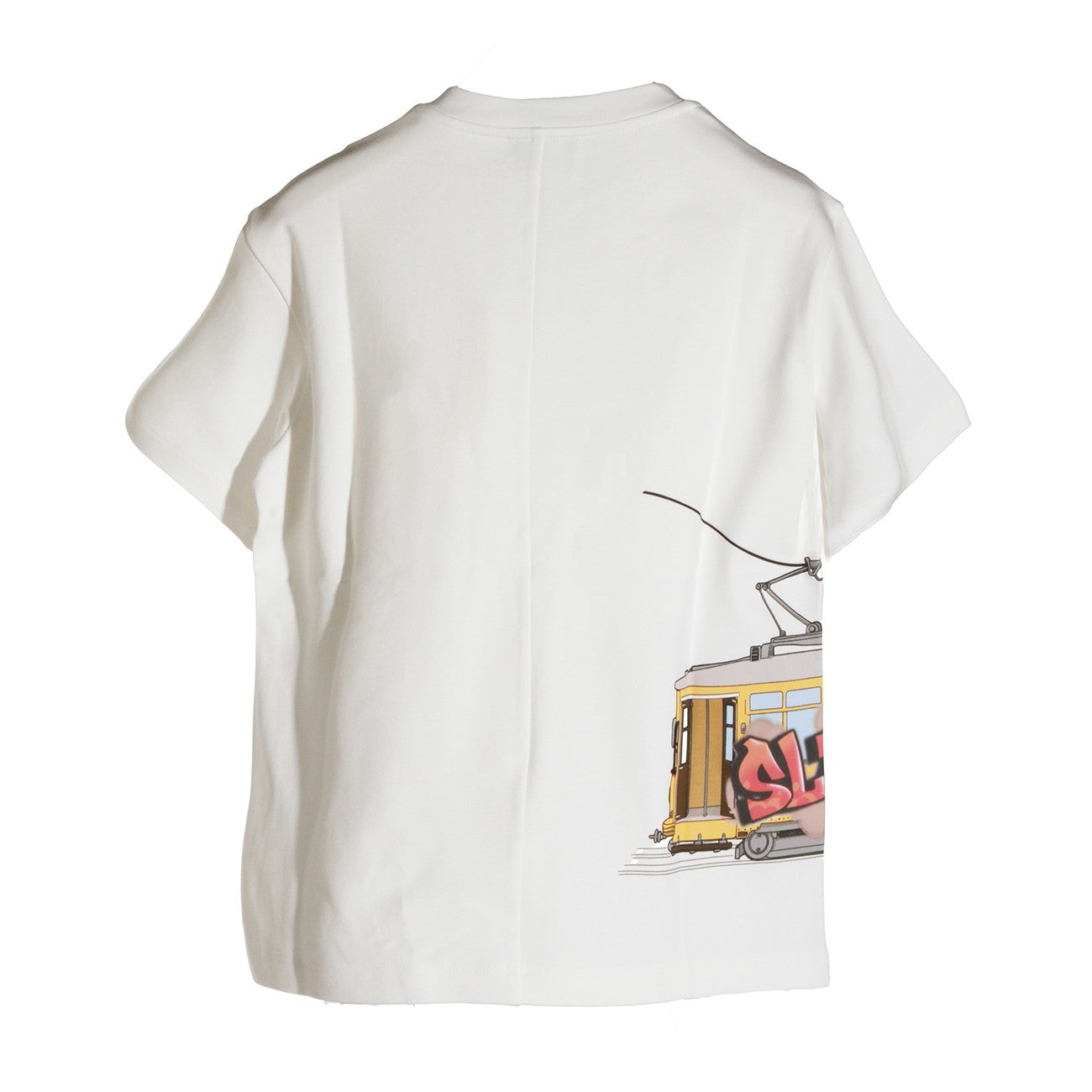 T-shirt per bambino Fendi Kids bianca con stampa grafica JMI525 AVWL F0TU9 FENDI KIDS