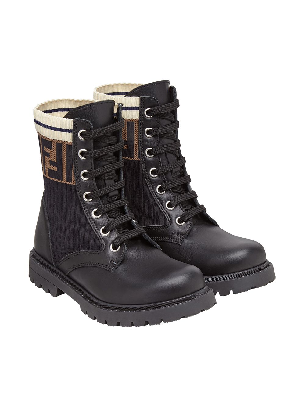 Stivali per bambina Fendi Kids neri con motivo FF JMR329 A8CU F17SD FENDI KIDS
