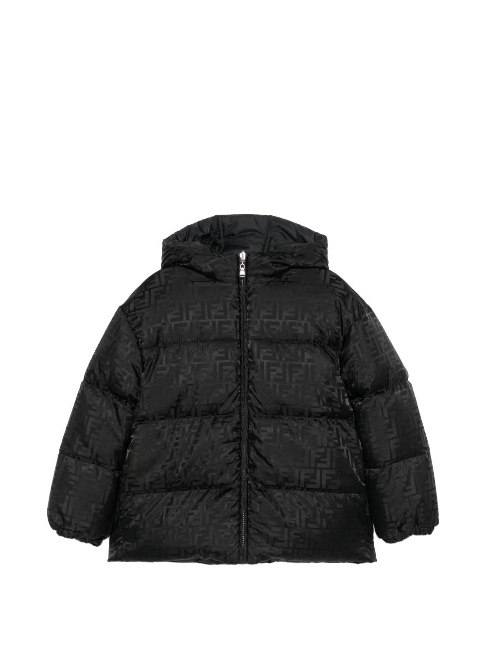 Giacca trapuntata per bambino Fendi Kids nera con logo FF JUA282 AJ8U F0GME FENDI KIDS