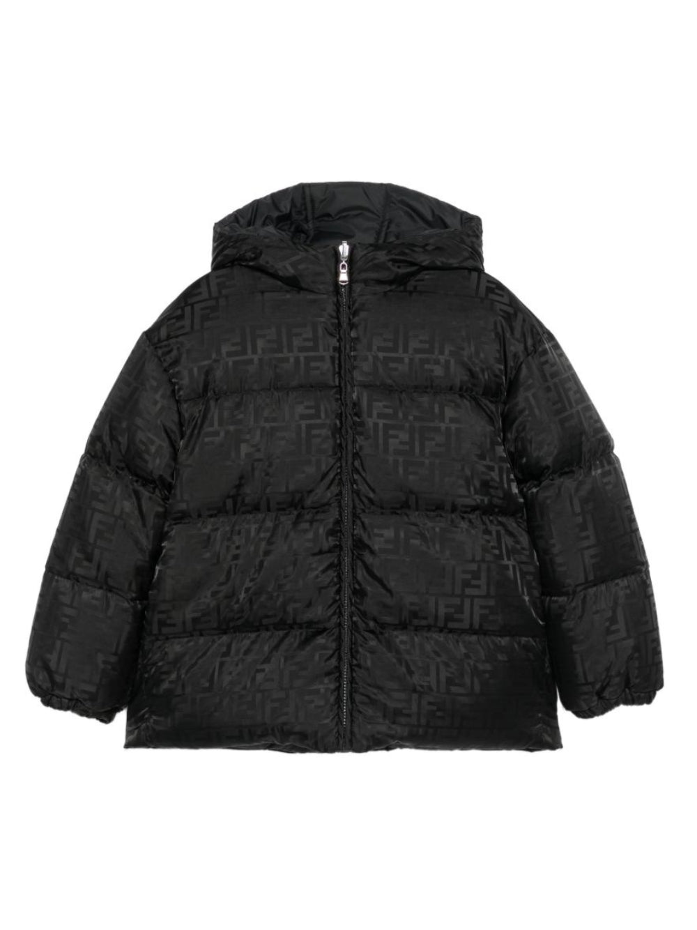 Giacca trapuntata per bambino Fendi Kids nera con logo FF JUA282 AJ8U F0GME FENDI KIDS