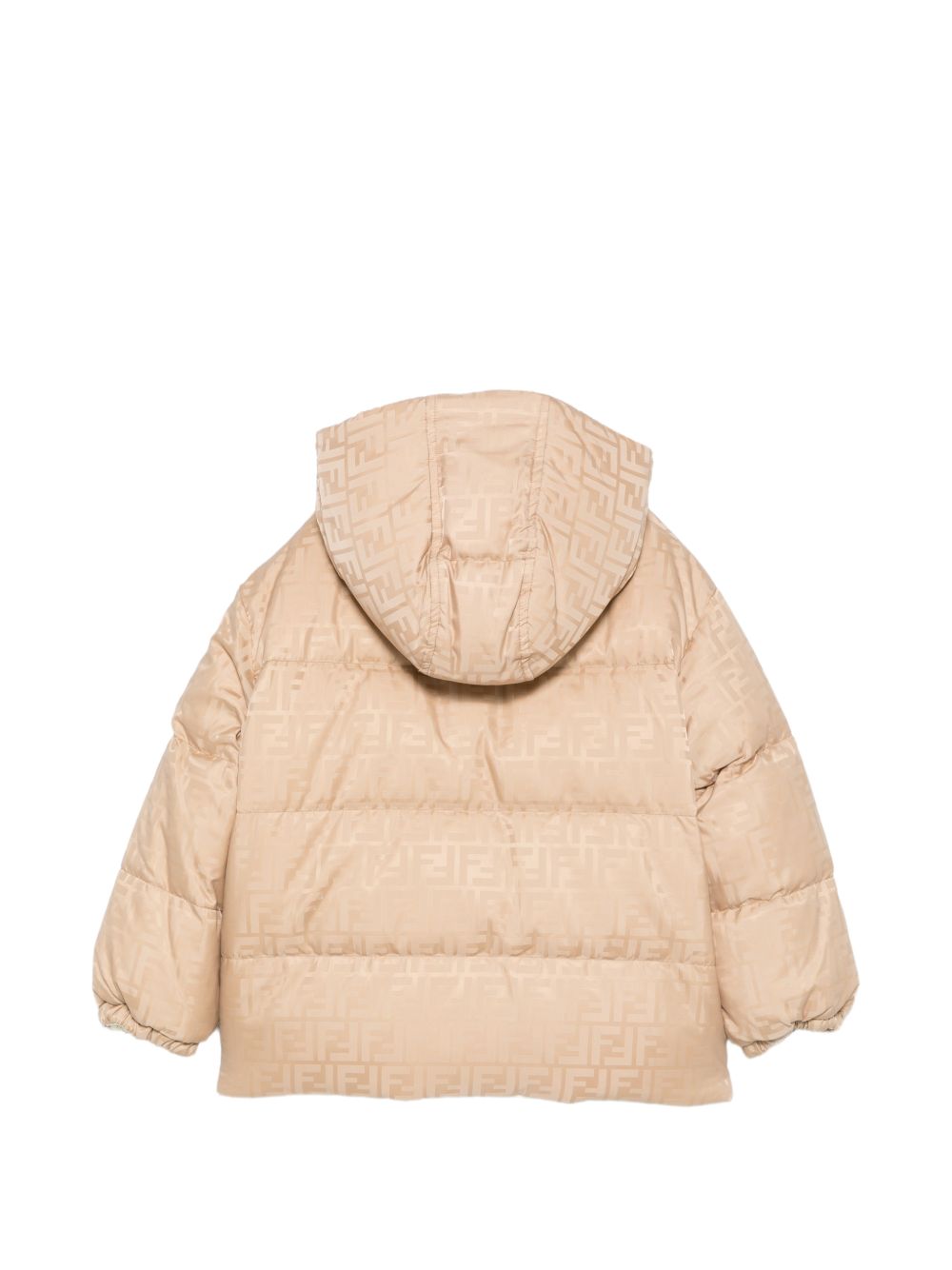 Giubbino per bambini Fendi Kids beige con logo FF jacquard all-over JUA282 AJ8U F1P2N FENDI KIDS