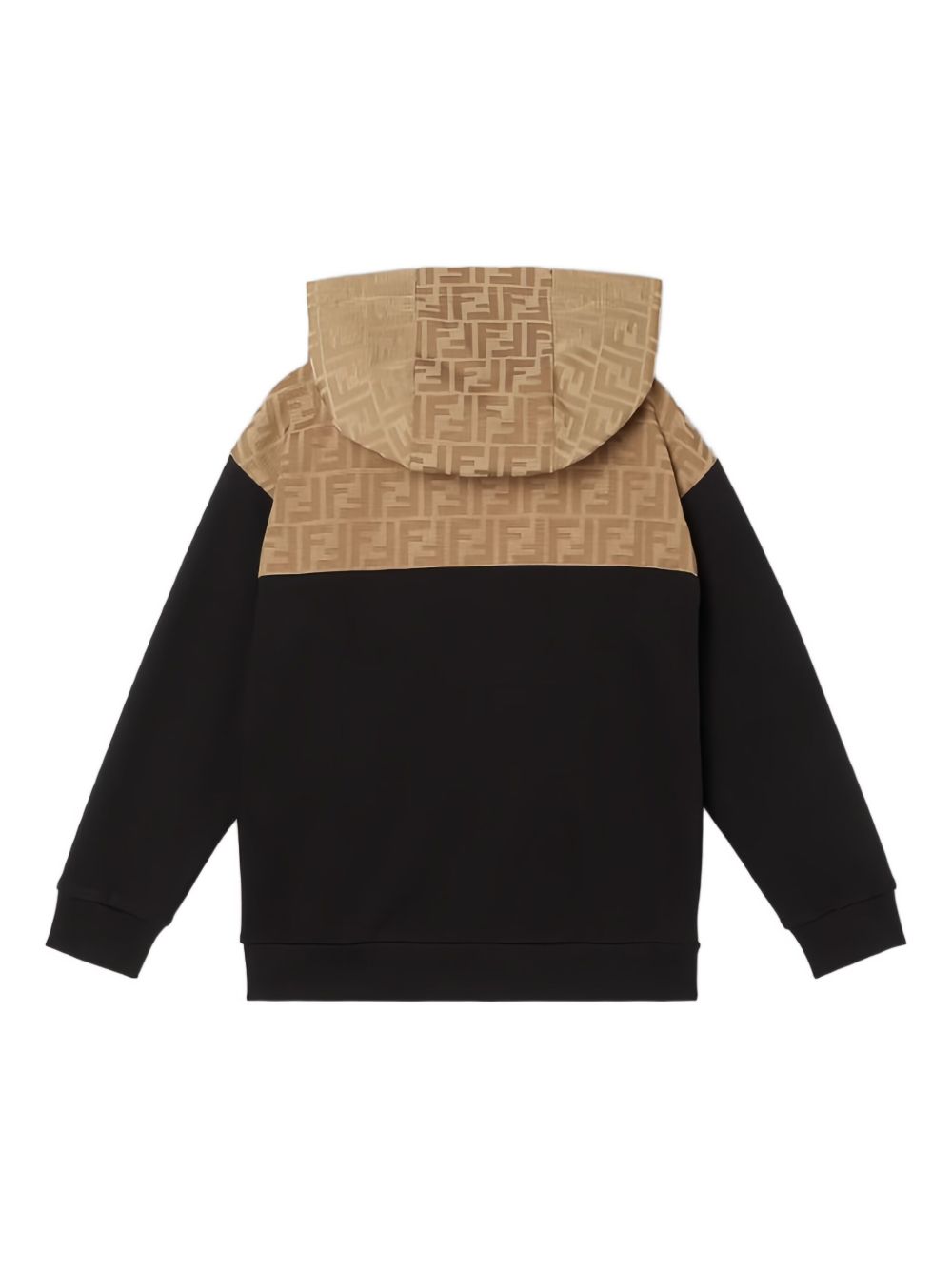 Felpa per bambino Fendi Kids nera con dettagli monogramma FF JUH106 5V0 F13IV FENDI KIDS