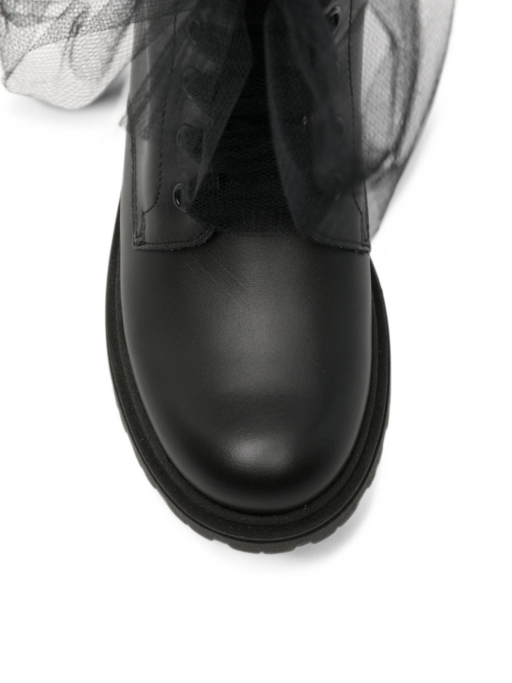 Stivali per bambina Florens Kids nera in pelle con dettaglio fiocco in tulle F2971 CAM NERO FLORENS KIDS