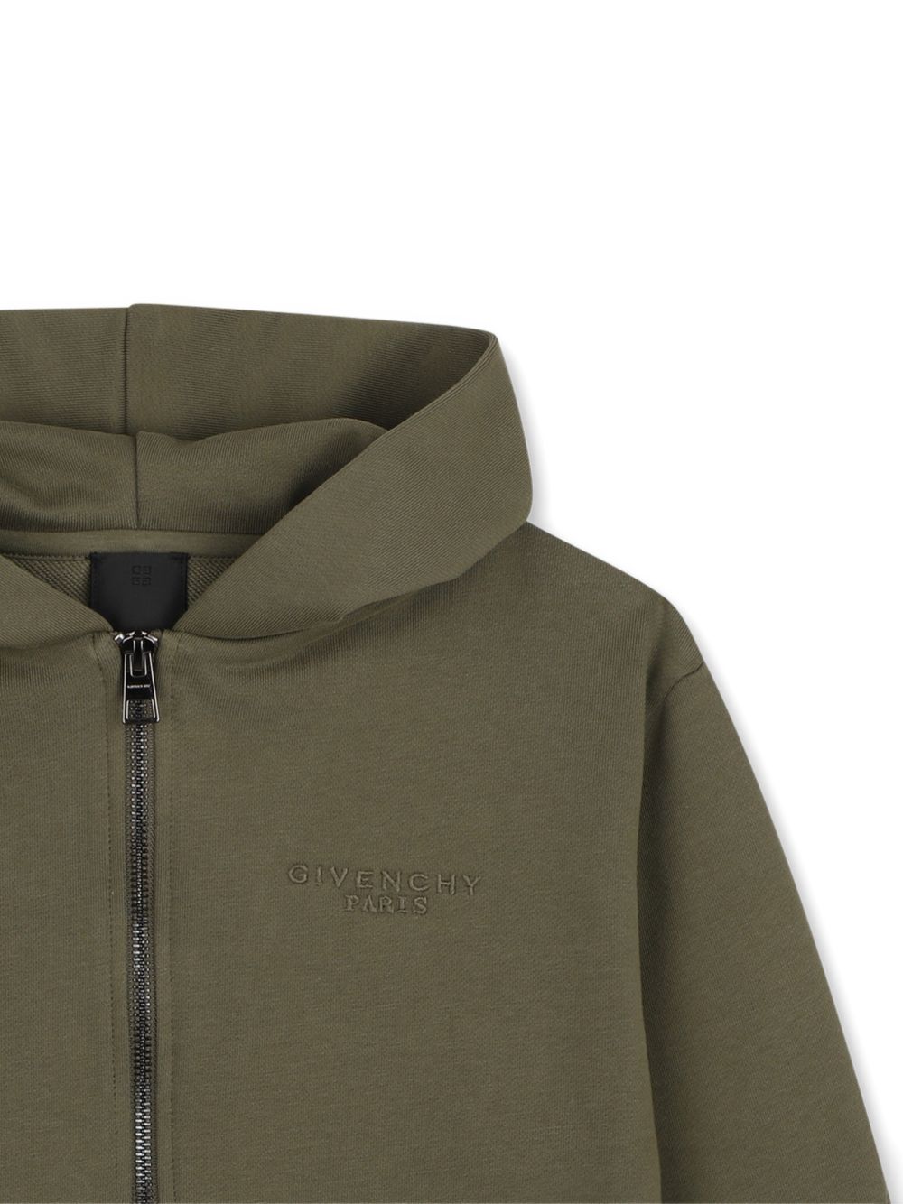 Felpa per bambino Givenchy Kids verde con logo ricamato e zip H31273 653 GIVENCHY KIDS