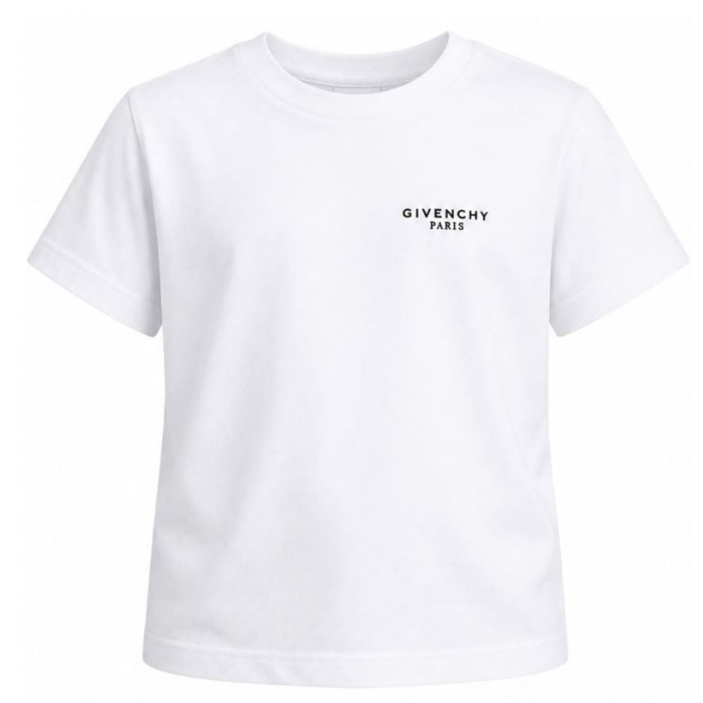 T-shirt per bambino Givenchy Kids bianca con dettaglio logo sul petto H31280 10P GIVENCHY KIDS