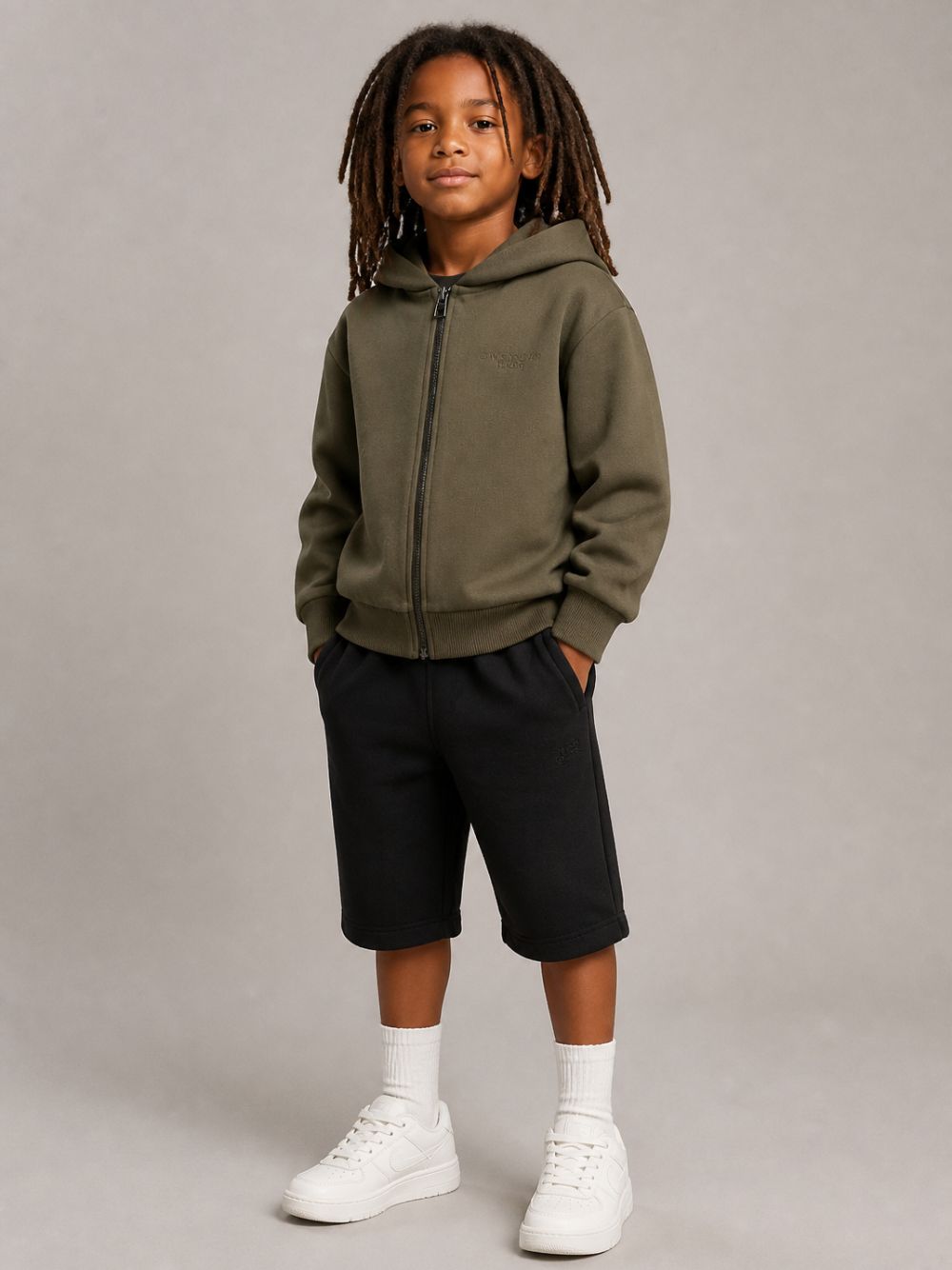 Pantaloni sportivi per bambino Givenchy Kids neri con stampa logo sul retro H31284 09B GIVENCHY KIDS
