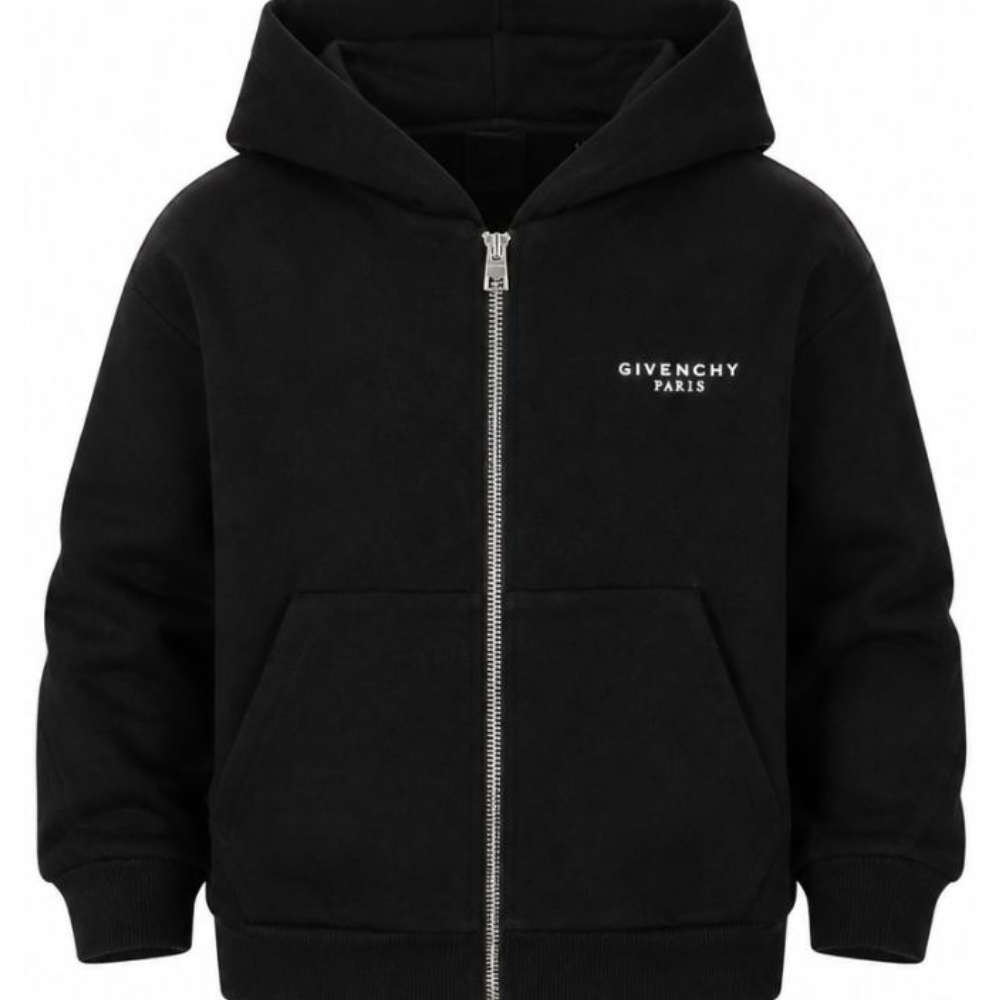 Felpa per bambino Givenchy Kids nera con stampa logo sul davanti H31285 09B GIVENCHY KIDS