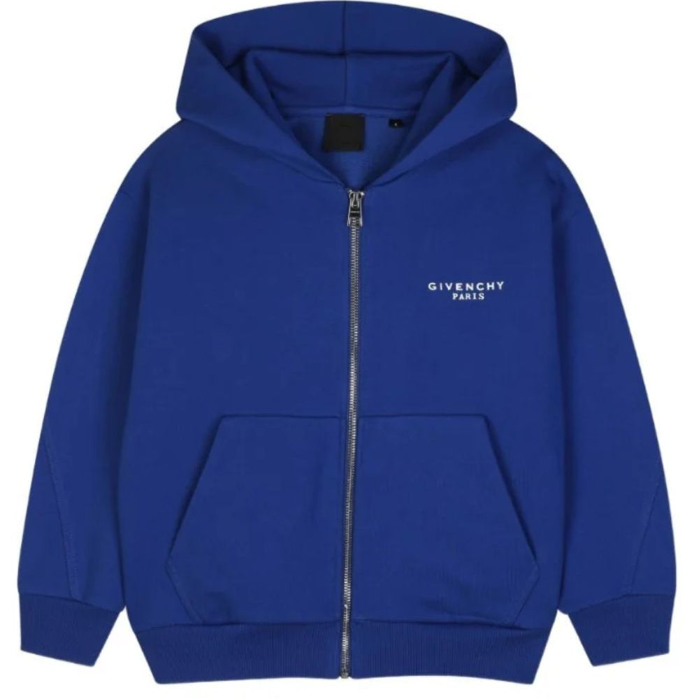 Felpa per bambino Givenchy Kids blu con sta,mpa logo sul davanti H31285 865 GIVENCHY KIDS