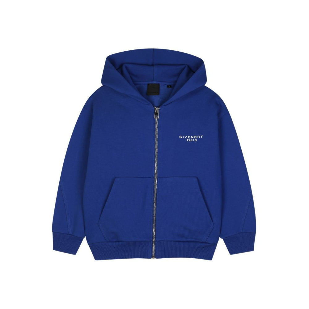 Felpa per bambino Givenchy Kids blu con sta,mpa logo sul davanti H31285 865 GIVENCHY KIDS