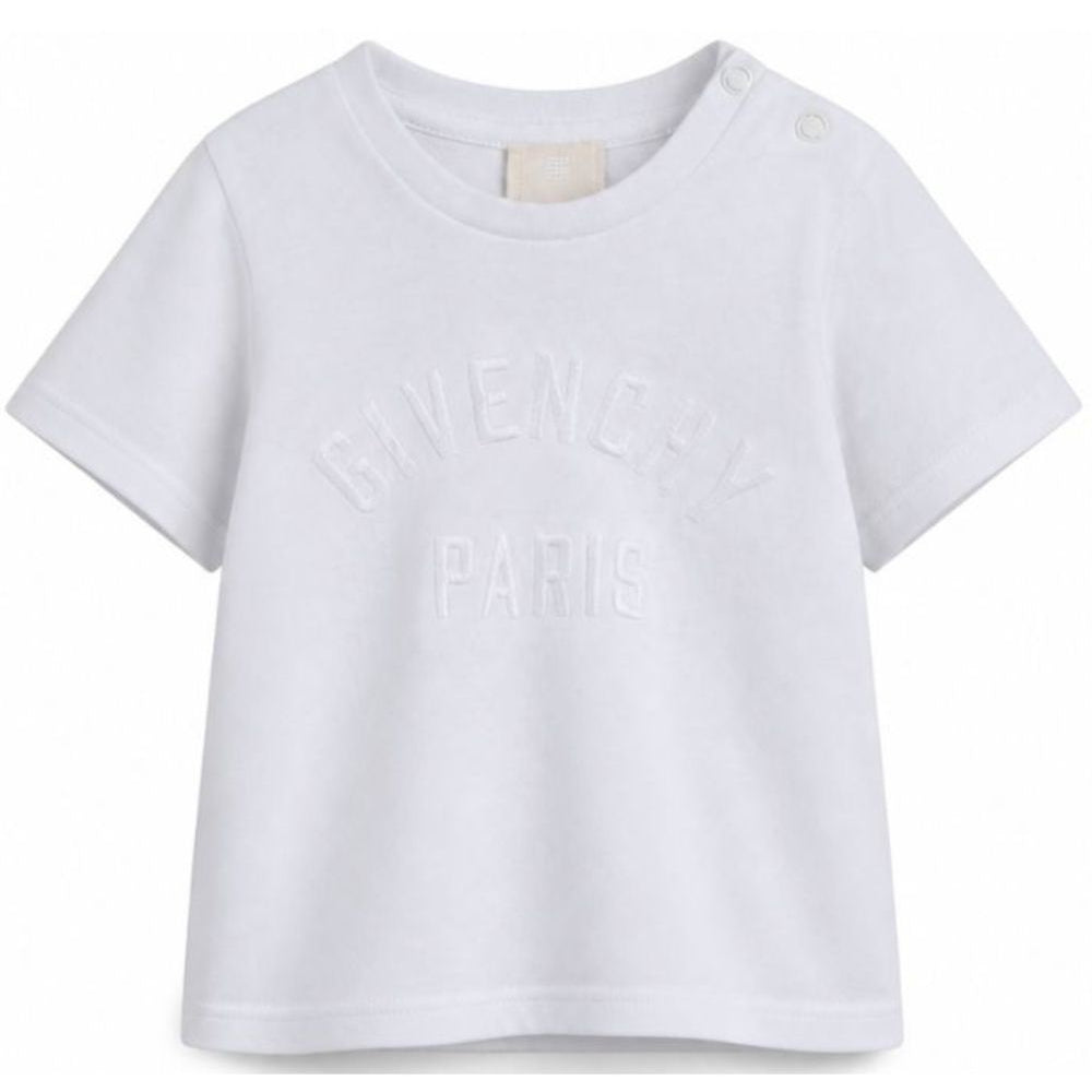 T-shirt per neonati Givenchy Kids bianca con dettaglio logo H31286 10P GIVENCHY KIDS