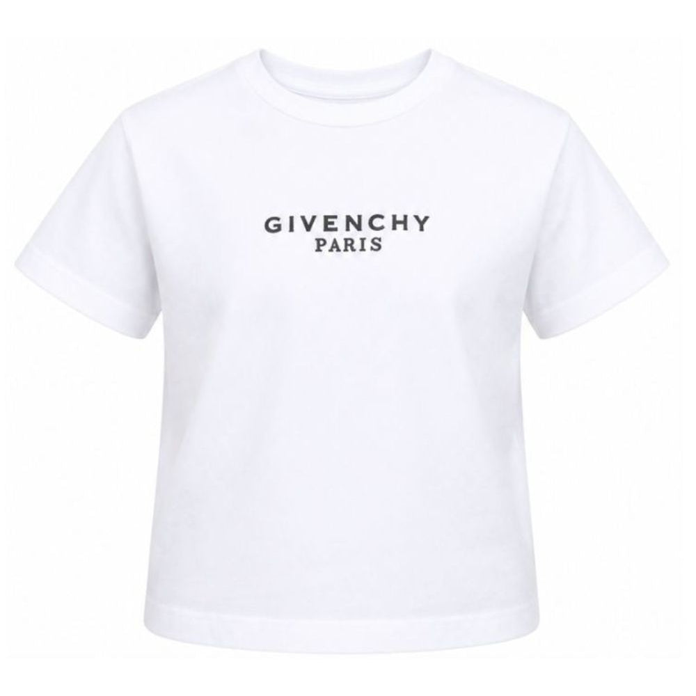 T-shirt per bambina Givenchy Kids bianca con stampa logo sul davanti H31315 10P GIVENCHY KIDS