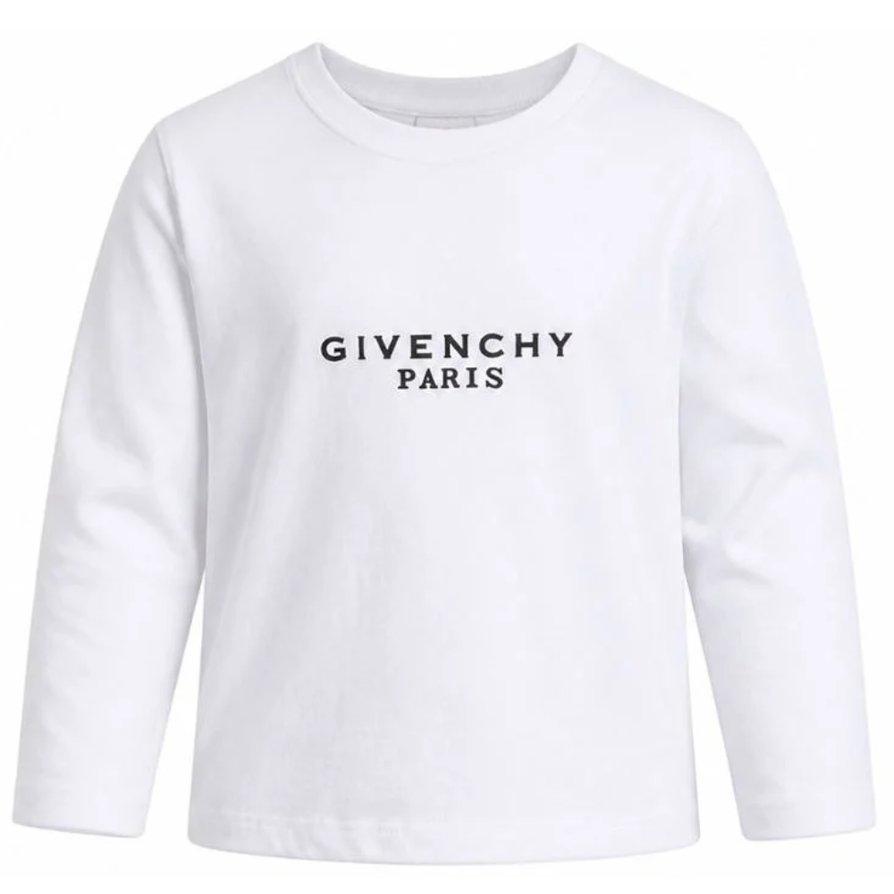 T-shirt per bambino Givenchy Kids bianca con stampa logo sul davanti H31321 10P GIVENCHY KIDS