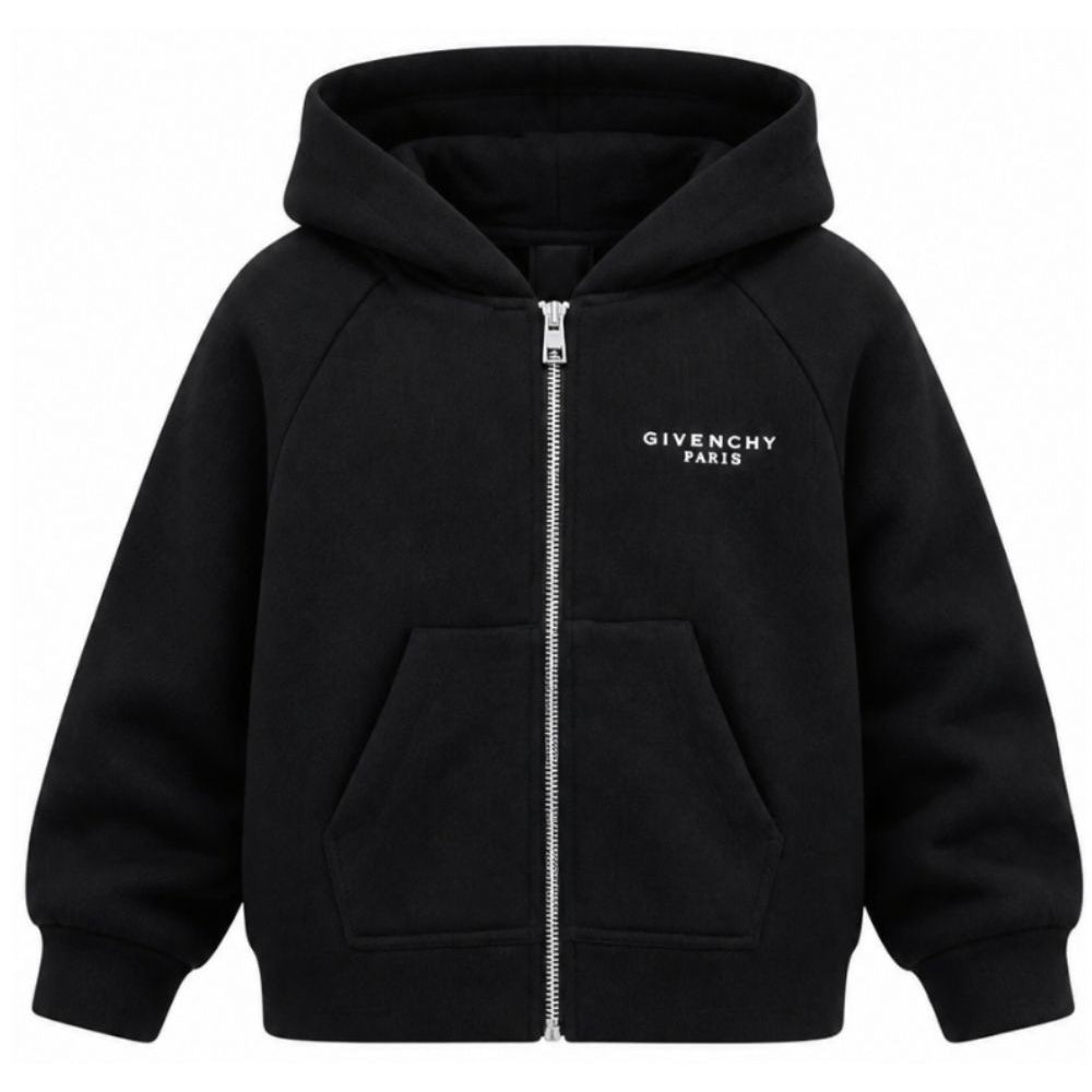 Felpa per bambina Givenchy Kids nera con stampa logo sul davanti H31327 09B GIVENCHY KIDS