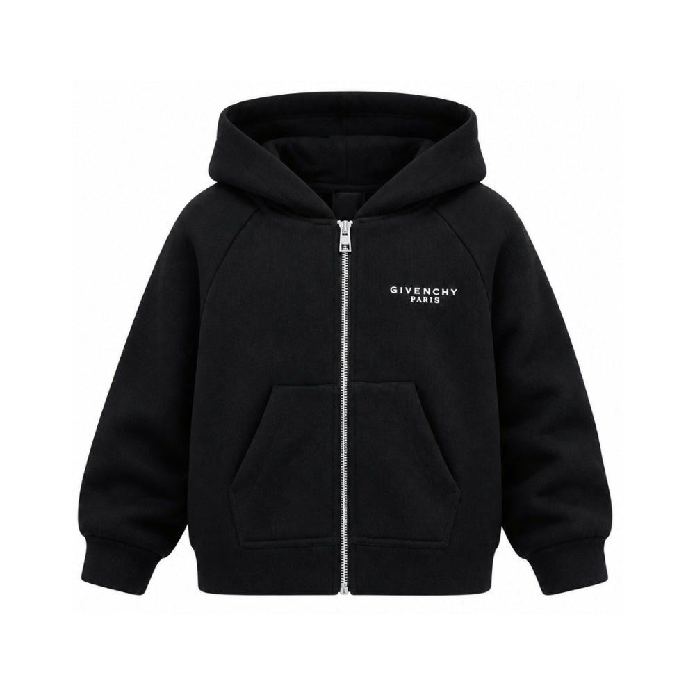 Felpa per bambina Givenchy Kids nera con stampa logo sul davanti H31327 09B GIVENCHY KIDS