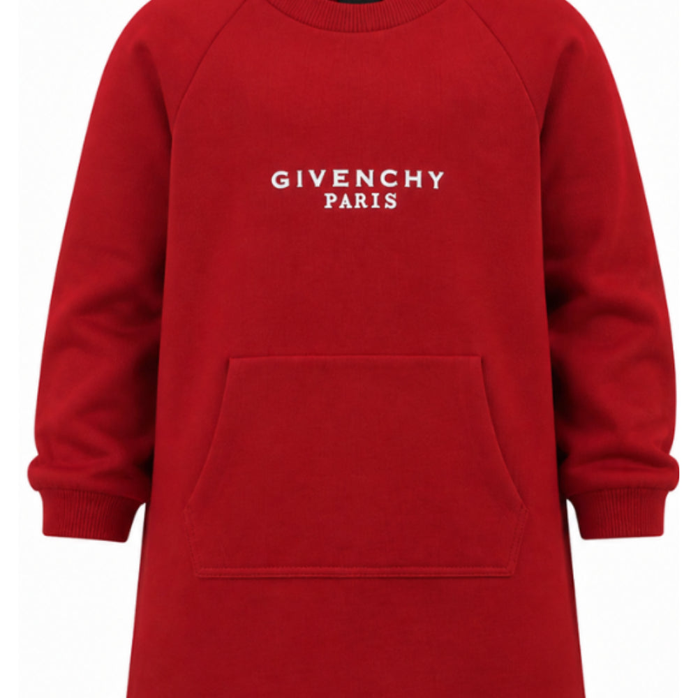 Abito per bambina Givenchy Kids rosso con dettaglio logo H31331 96D GIVENCHY KIDS