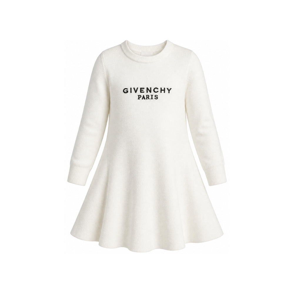 Abito per bambina Givenchy Kids beige con dettaglio logo H31332 117 GIVENCHY KIDS
