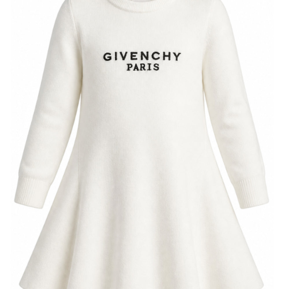 Abito per bambina Givenchy Kids beige con dettaglio logo H31332 117 GIVENCHY KIDS