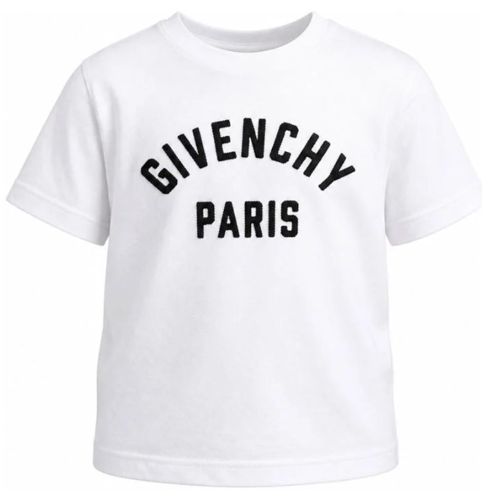 T-shirt per bambini Givenchy Kids bianca con stampa logo sul davanti H31345 10P GIVENCHY KIDS