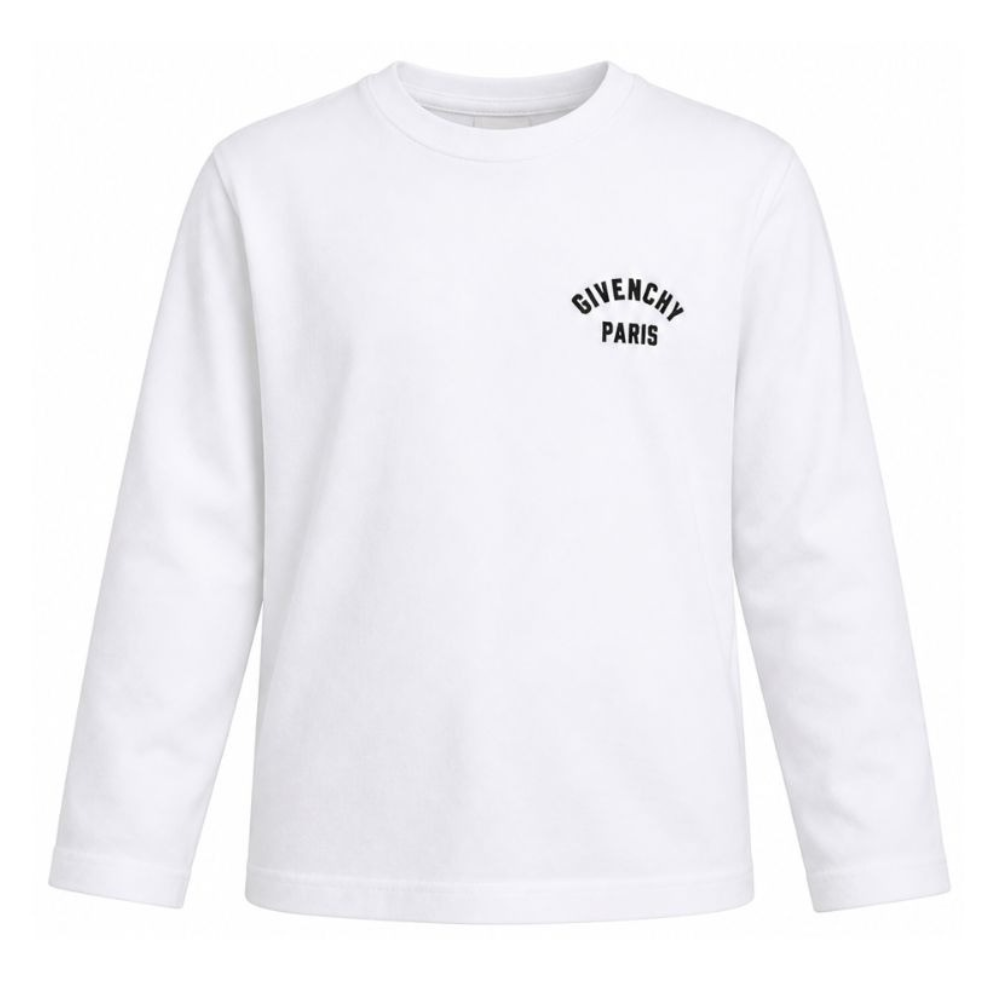 T-shirt per bambino Givenchy Kids bianca con logo sul davanti H31347 10P GIVENCHY KIDS