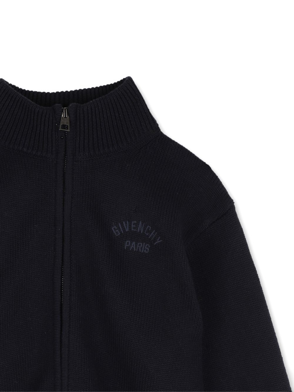 Cardigan per bambino Givenchy Kids blu navi con logo ricamato sul davanti H31349 853 GIVENCHY KIDS