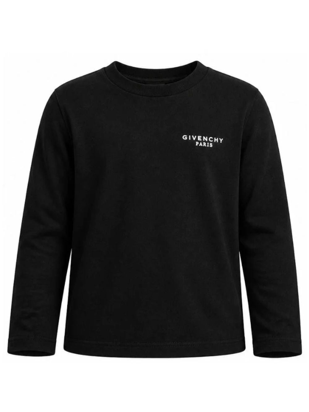 T-shirt per bambini Givenchy Kids nera con logo sul davanti H31415 09B GIVENCHY KIDS