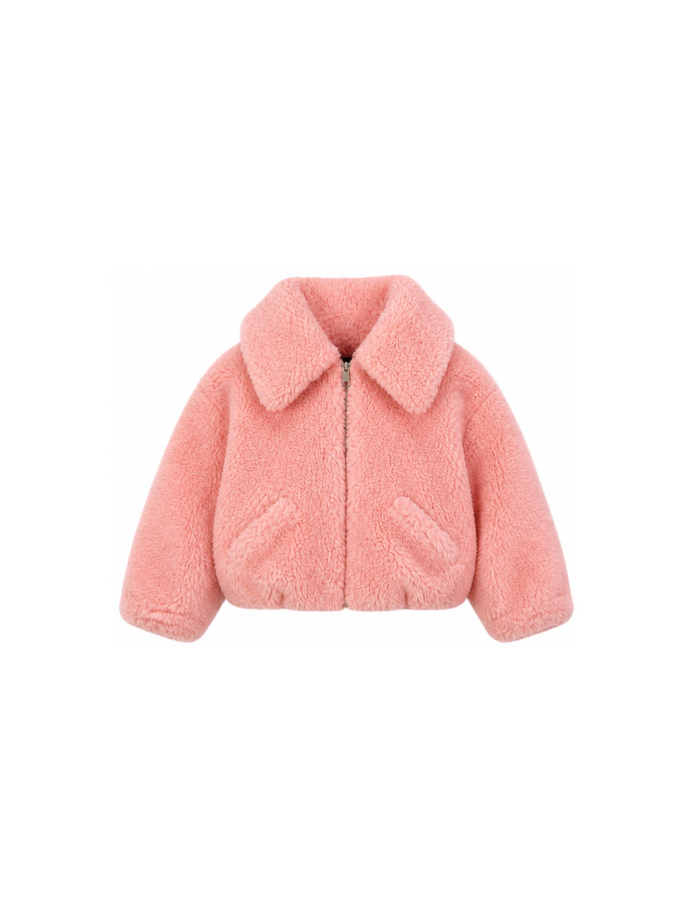 Giacca per bambina Givenchy Kids rosa in shearling sintetico con logo H31425 46G GIVENCHY KIDS