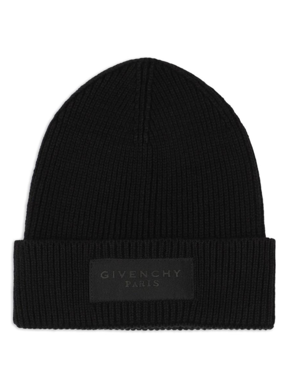 Berretto per neonato Givenchy Kids nero con applicazione frontale con logo H31466 09B GIVENCHY KIDS