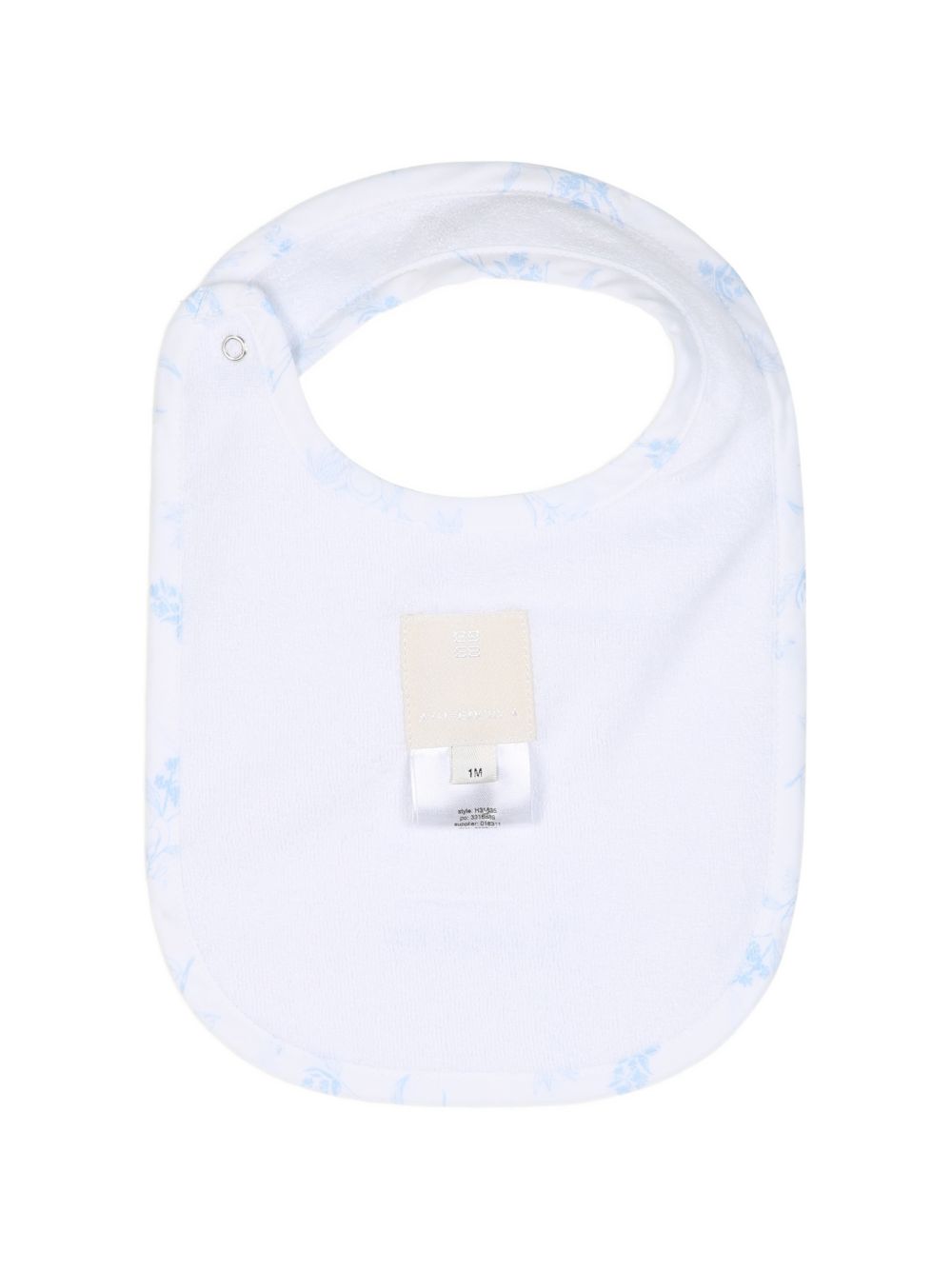 Set tutina e bavaglino per neonato Givenchy Kids bianco con dettagli in azzurro H31535 10P GIVENCHY KIDS