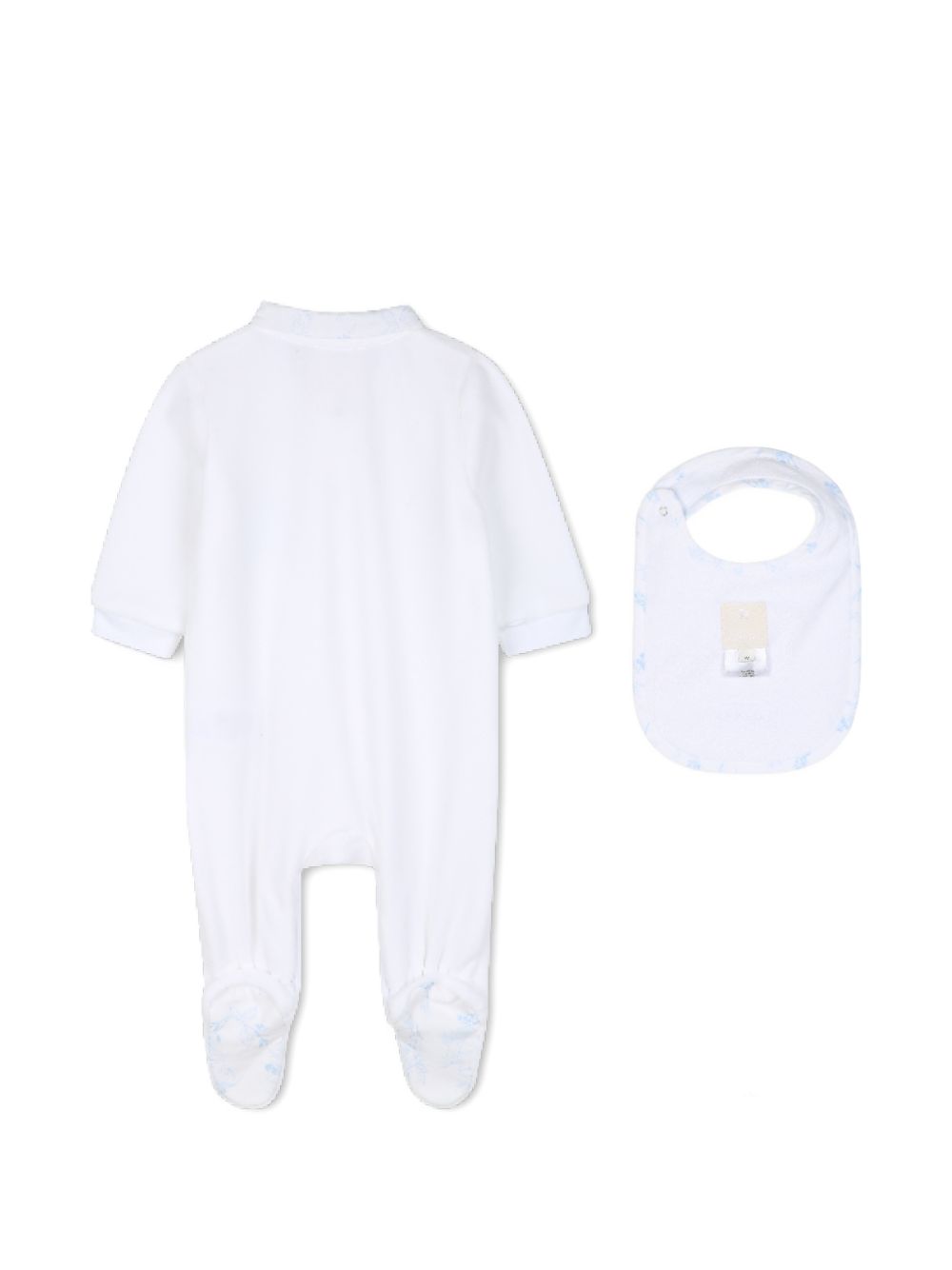 Set tutina e bavaglino per neonato Givenchy Kids bianco con dettagli in azzurro H31535 10P GIVENCHY KIDS