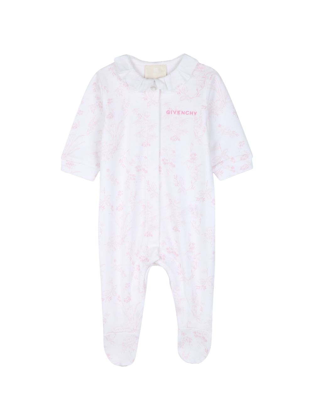 Set tutina e cappellino per neonata Givenchy Kids rosa con logo ricamato sul davanti H31539 N54 GIVENCHY KIDS