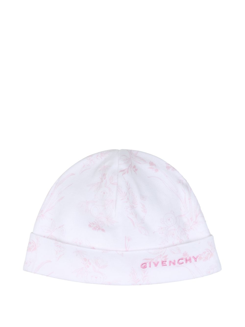 Set tutina e cappellino per neonata Givenchy Kids rosa con logo ricamato sul davanti H31539 N54 GIVENCHY KIDS