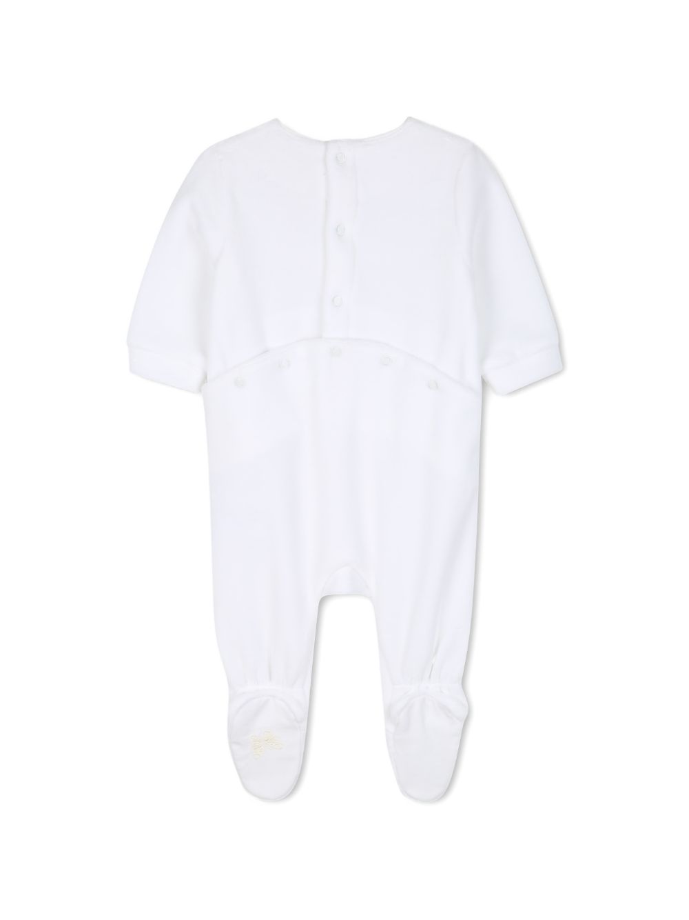 Set tutina e bavaglino per neonati Givenchy Kids bianco con ricamo farfalla H31540 10P GIVENCHY KIDS