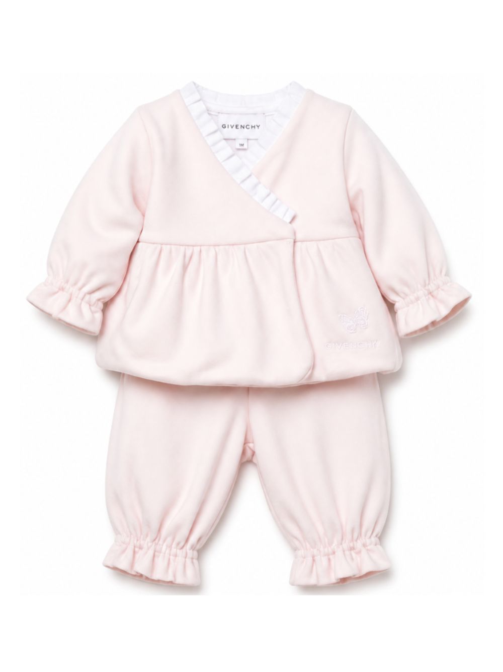 Set tutina sportiva per neonata Givenchy Kids rosa con dettagli ruches H31541 44Z GIVENCHY KIDS