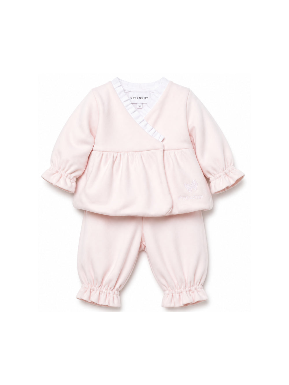 Set tutina sportiva per neonata Givenchy Kids rosa con dettagli ruches H31541 44Z GIVENCHY KIDS