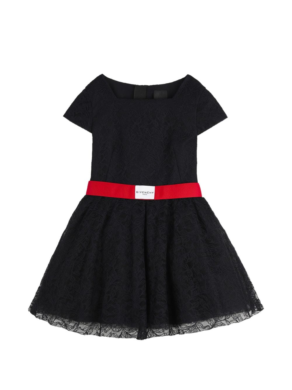 Abito per bambina Givenchy Kids nero a fiori con cintura H31547 09B GIVENCHY KIDS