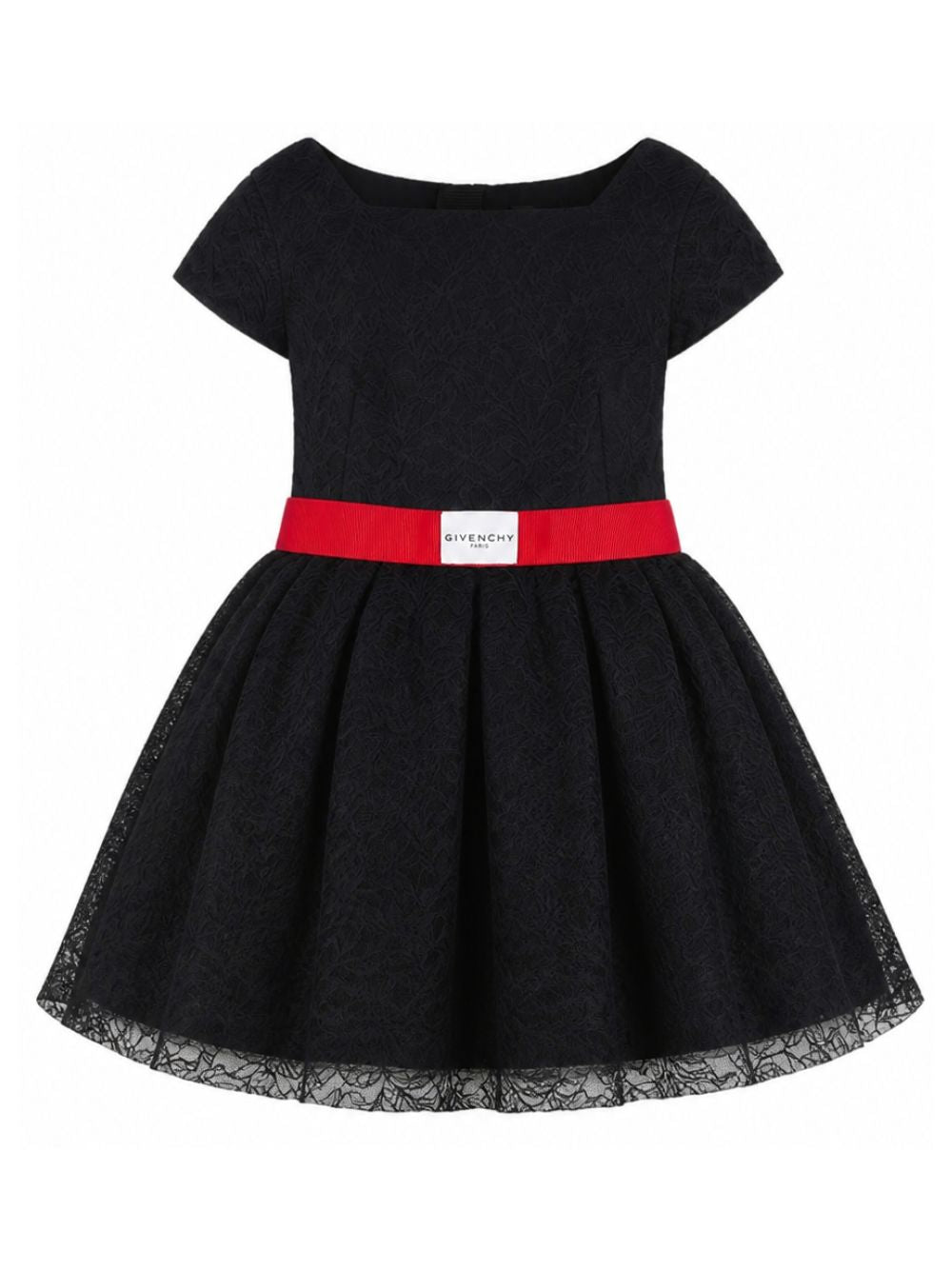 Abito per bambina Givenchy Kids nero a fiori con cintura H31547 09B GIVENCHY KIDS