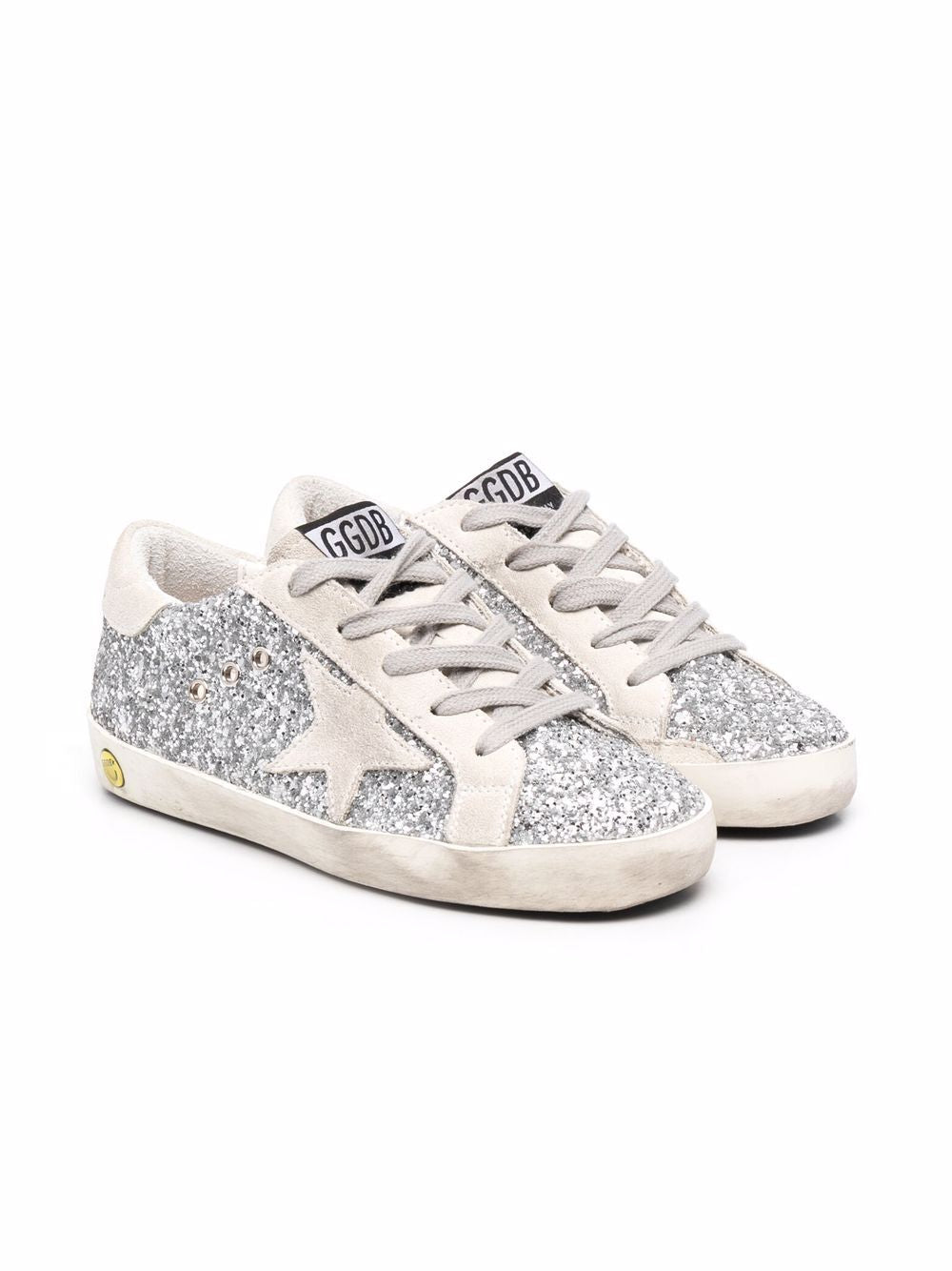 Sneakers per bambina Golden Goose Kids argento con motivo glitter F00101F000416 70136 GOLDEN GOOSE KIDS