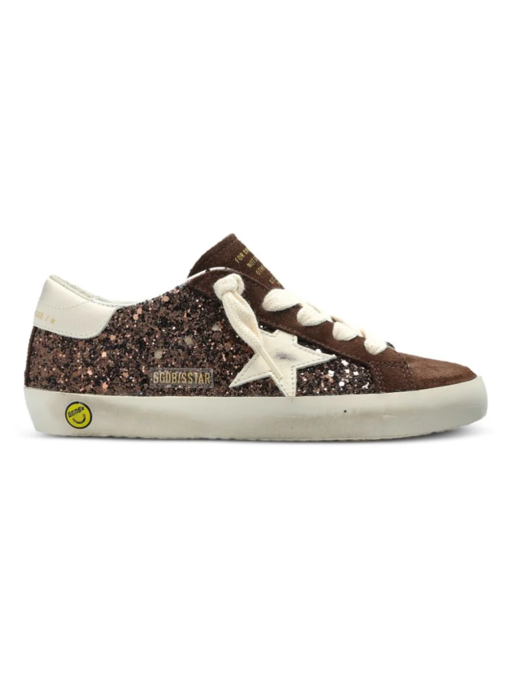 Sneakers SuperStar per bambina Golden Goose Kids marrone decorate con glitter F00101F008660 55655 GOLDEN GOOSE KIDS