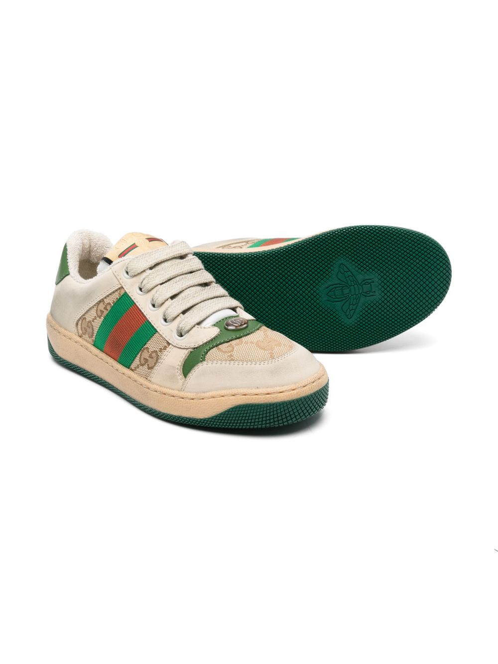 Sneakers Screener GG Supreme per bambino Gucci Kids beige con effetto vissuto 626620G1760 9666 GUCCI KIDS