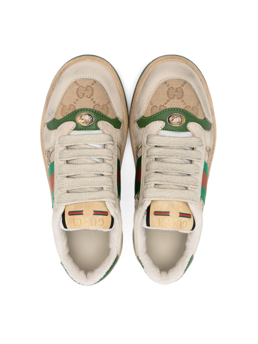 Sneakers Screener GG Supreme per bambino Gucci Kids beige con effetto vissuto 626620G1760 9666 GUCCI KIDS